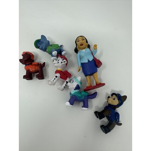 PAW PATROL Figure Play Set NICKELODEON Nick Jr PVC TOY Mayor Goodway + 5 Pups - Picture 9 of 9